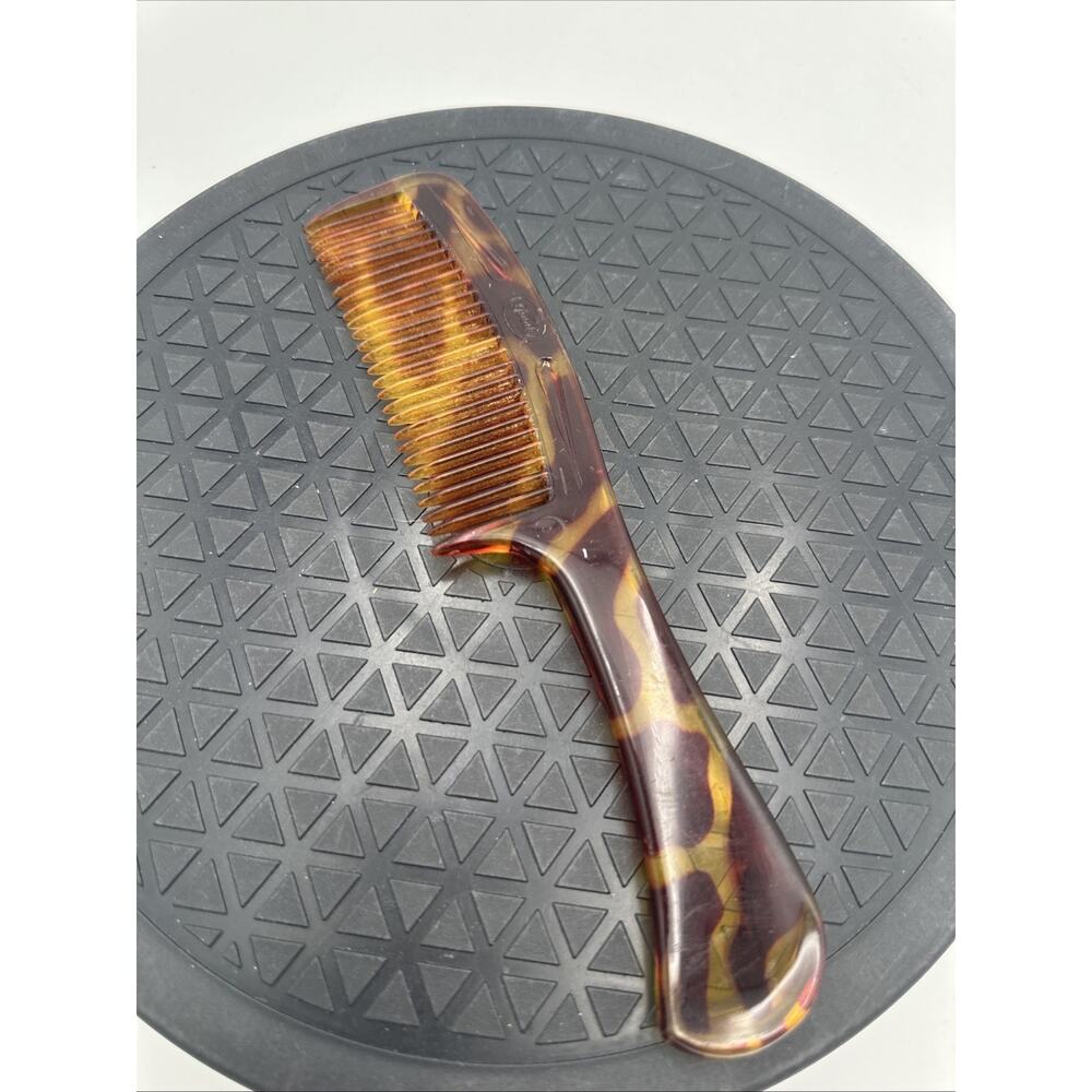 Vintage Acrylic GOODY Animal Print Plastic Comb Wide Tooth Amber